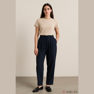 Vintage Christy Girl New York Navy high waist pleated pants size Small